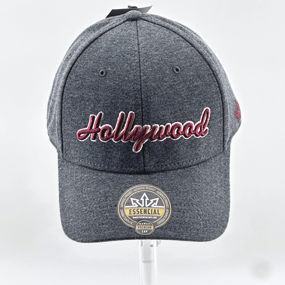 Essencial Caps Hollywood Hat Unisex OS‎ Gray Stretch Fit Script New W/Tag